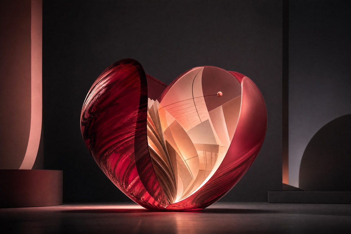 Rose glass and warm light artwork for Half Open Heart
