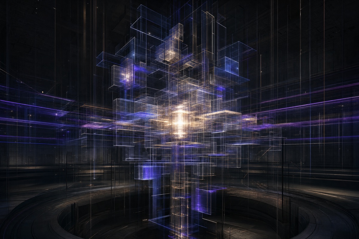 Crystalline intelligent network artwork for VRAISON